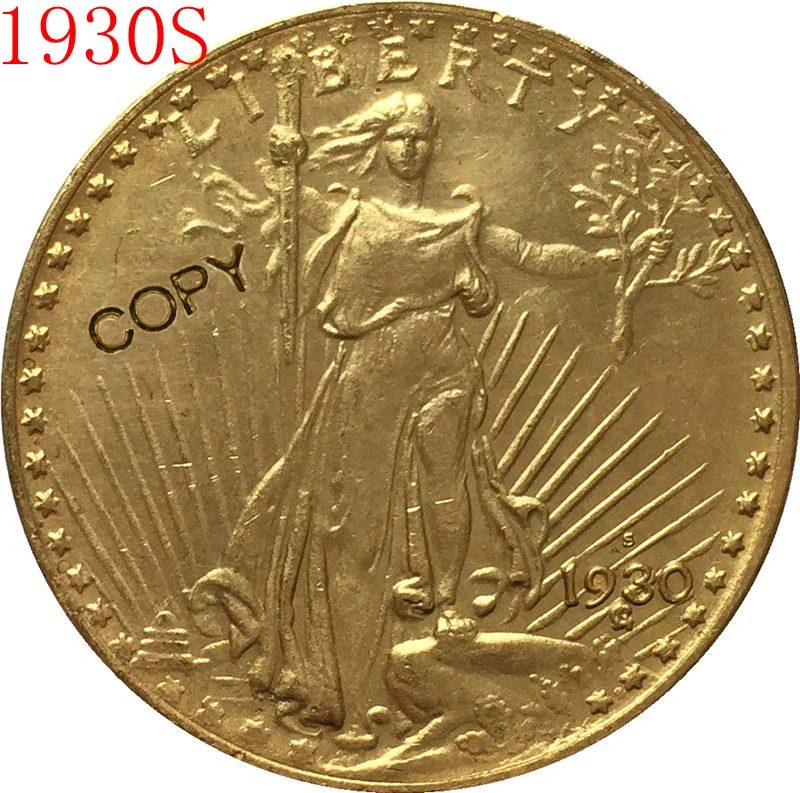 США 1930 S $20 St. Копия монеты с изображением гауденция|Безвалютные монеты| |