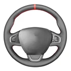 Из черной искусственной кожи Искусственная кожа Красный Маркер рука сшитый чехол рулевого колеса автомобиля для Renault Clio 4 IV) Каптур Captur 2016-2019