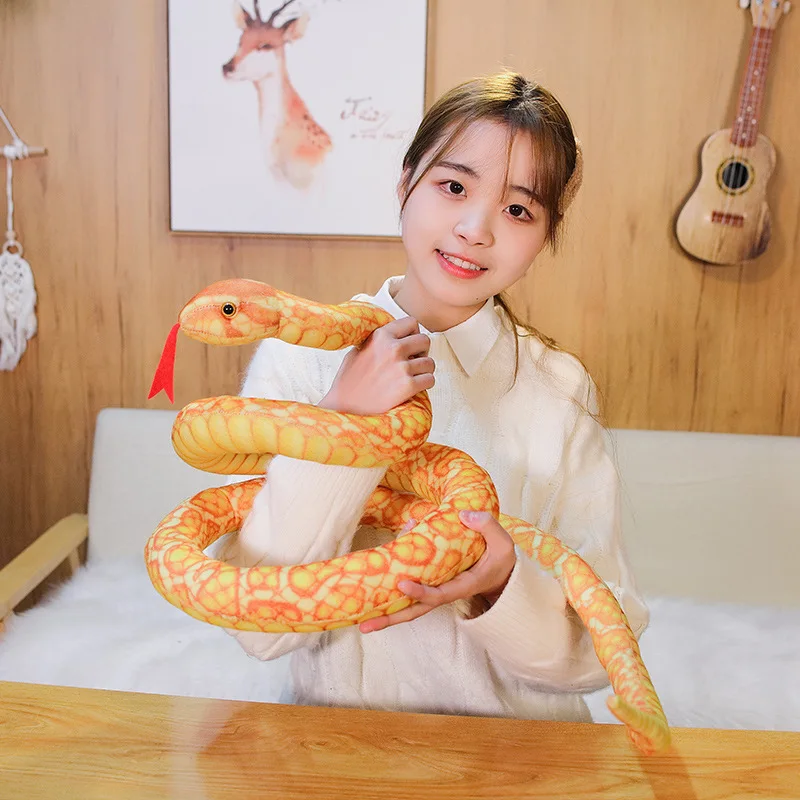 

110-300CM Simulated Snakes Plush Toy Giant Boa Cobra Long Stuffed Snake Plushie Pillow Children Boys Gift Home Decoration