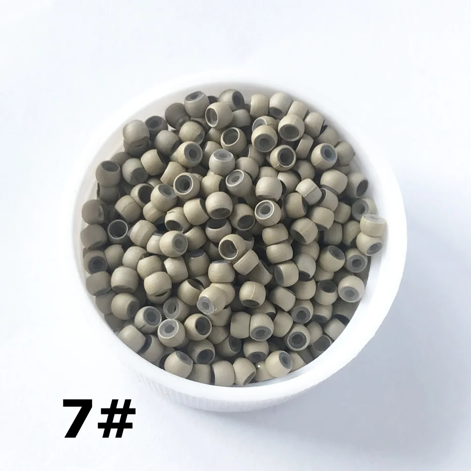 7 500pcs Silicone Hair Beads Nano Ring Micro Beads Fashion Salon Hairstylist Dreadlock Hair Extension Tools 8 Colors - Цвет: 7