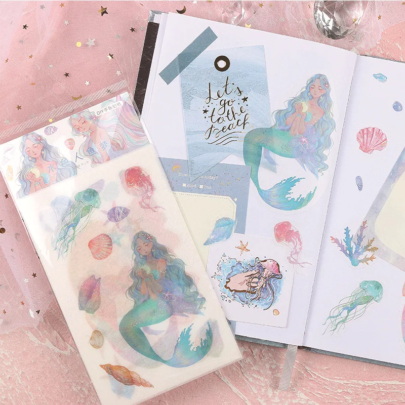 4 шт./компл. Kawaii Стикеры горячего тиснения комиксов мультипликационный персонаж