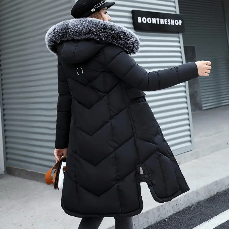 

Long Down Cotton Coat Female Parkas Loose Hooded Plus Size Winter Jacket Women Padded Oversized Warm Thick Women Coats 3XL Q2796
