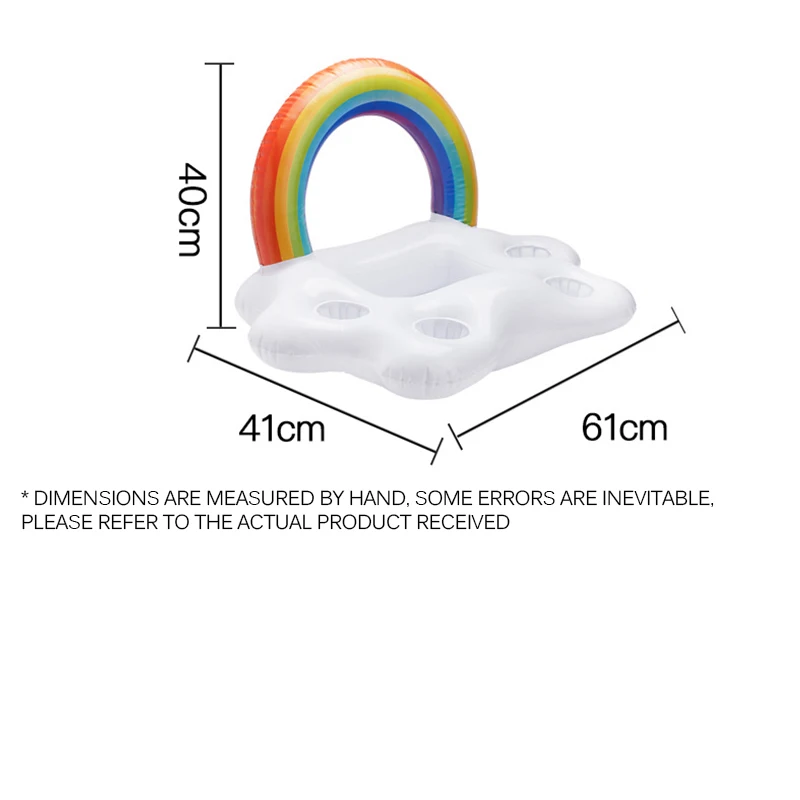 

Inflatable Pool Float Beer Drinking Cooler Table Bar Tray Beach Swimming Ring Summer Pool Party Bucket Rainbow Cloud Cup Holder