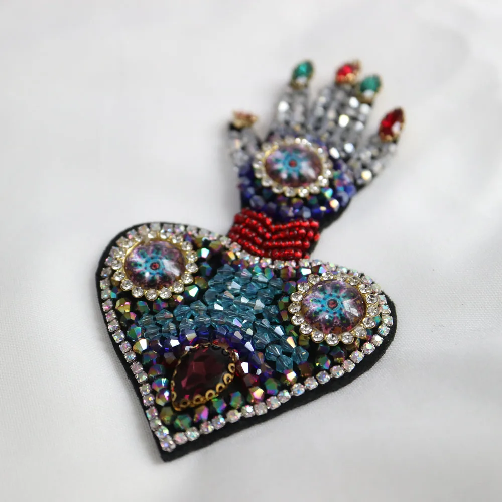 Модный чехол типа сделай сам Сердце бисером патчи для одежды Бесплатная доставка