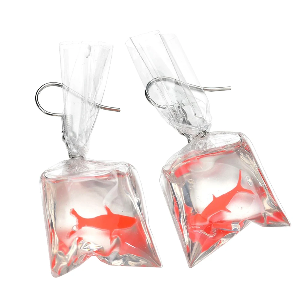 

Personality Transparent Water Bag Fish Earrings Goldfish Handmade Earrings Cute Goldfish Men and Women Earrings Jewelry