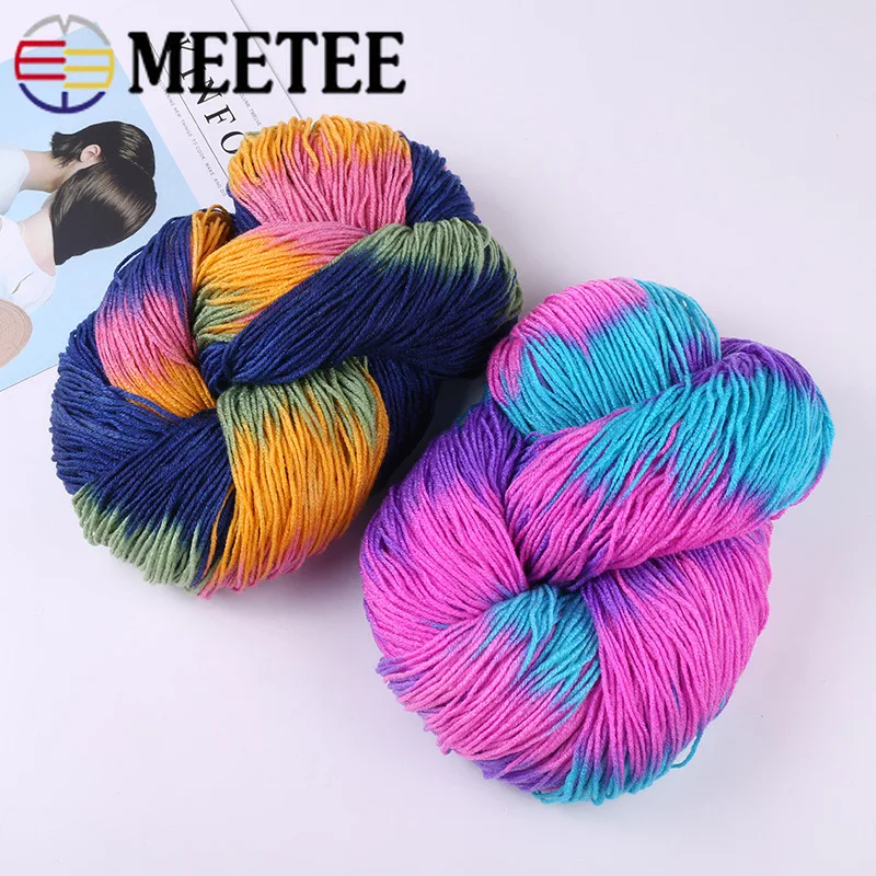 Meetee 1 шт. = 250 г модная окрашенная пряжа из чистого акрила ручное плетение