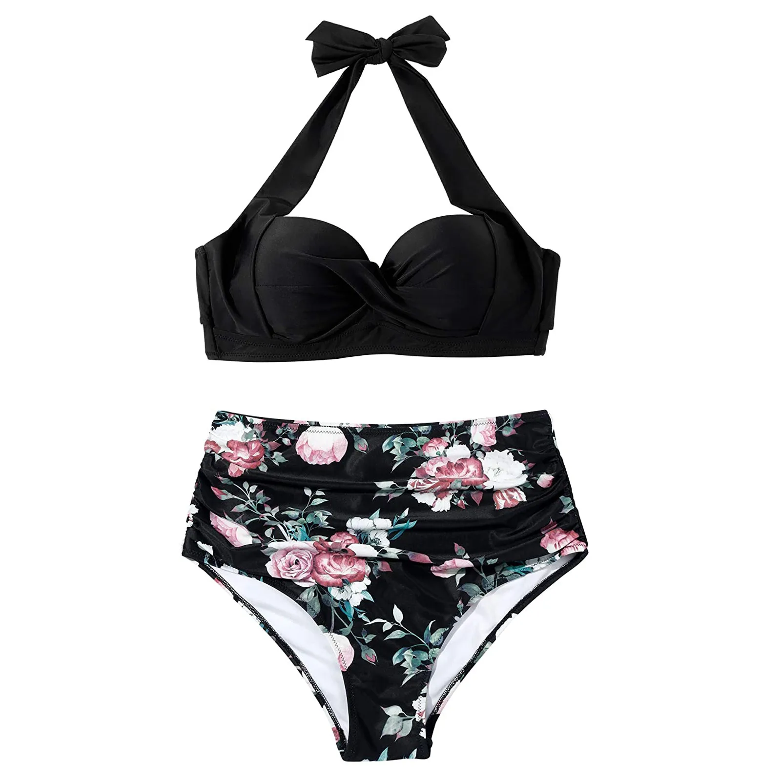 Винтажный купальник женское бикини 2021 комплект из двух предметов в стиле ретро с