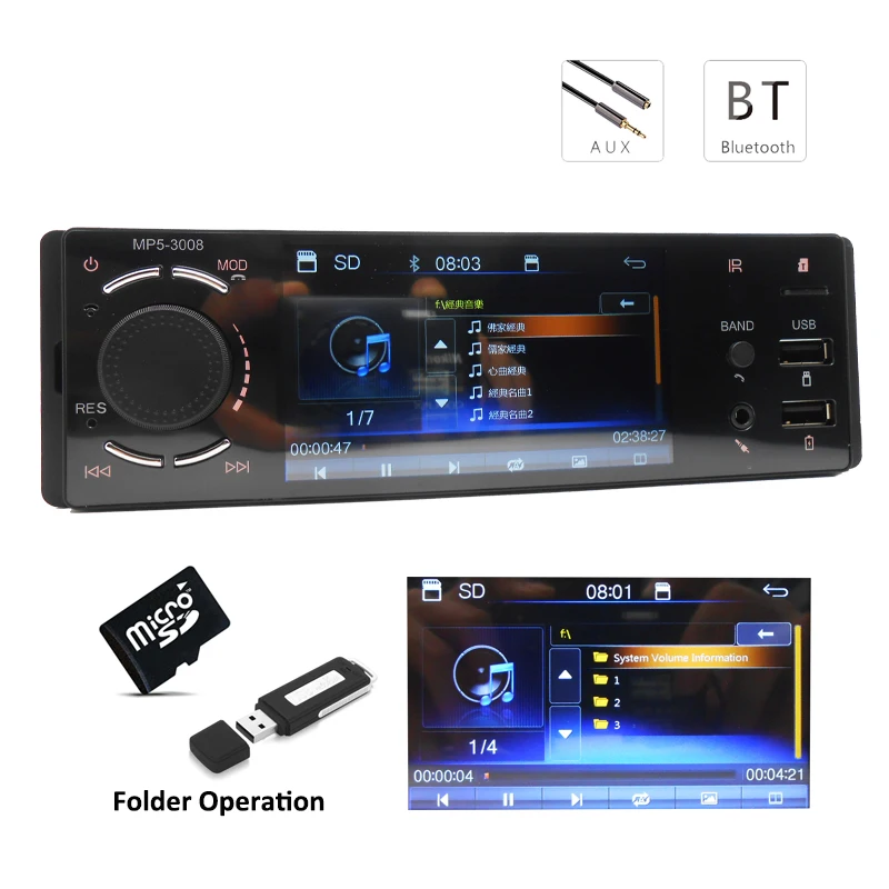 $245.69 PHYEE 1 Din Car Radio Mirror Link Bluetooth Handsfree 4