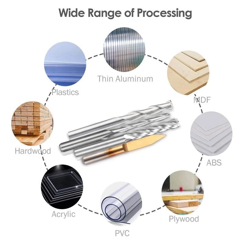 

WSFS Hot 40Pcs End Mill Combination Kit Set CNC Router Bits Cutter Cutting Milling Tool (4 Type, Each 10Pcs)