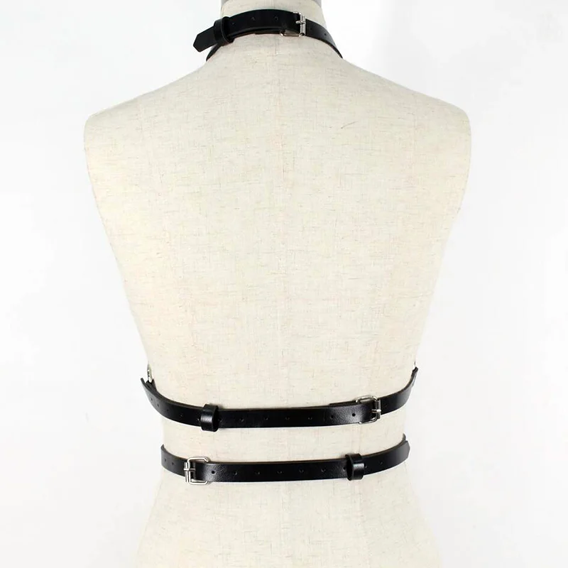 Модные женские кроп Верхние чулки бюстгальтер для бондажа Goth Punk бандаж ног