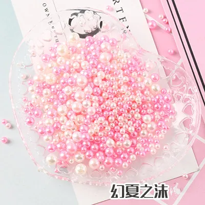 Mix color pink 2/3/4/5 мм мульти вариант размера около 500 шт./лот случайная смесь цветов, не требующие отверстия в ухе, жемчуг Круглые бусины для рукоделия украшение для альбома - Цвет: Mix color pink