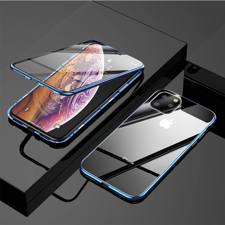 360 металлический чехол для iPhone 6 7 8 Plus X XS XR MAX Магнитный Роскошный ударопрочный