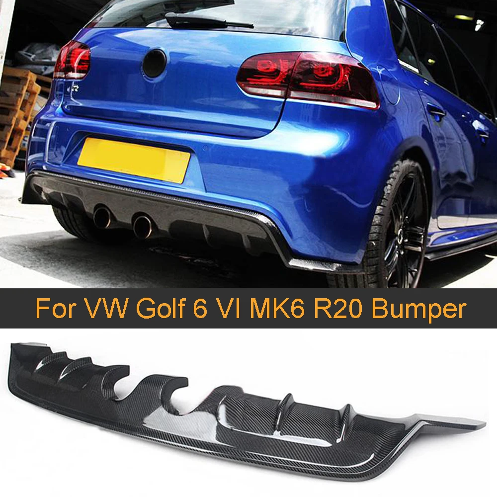 Диффузор заднего бампера из углеродного волокна для VW Golf 6 VI MK6 R20 бампер 2012- Черный FRP задний диффузор не стандартный