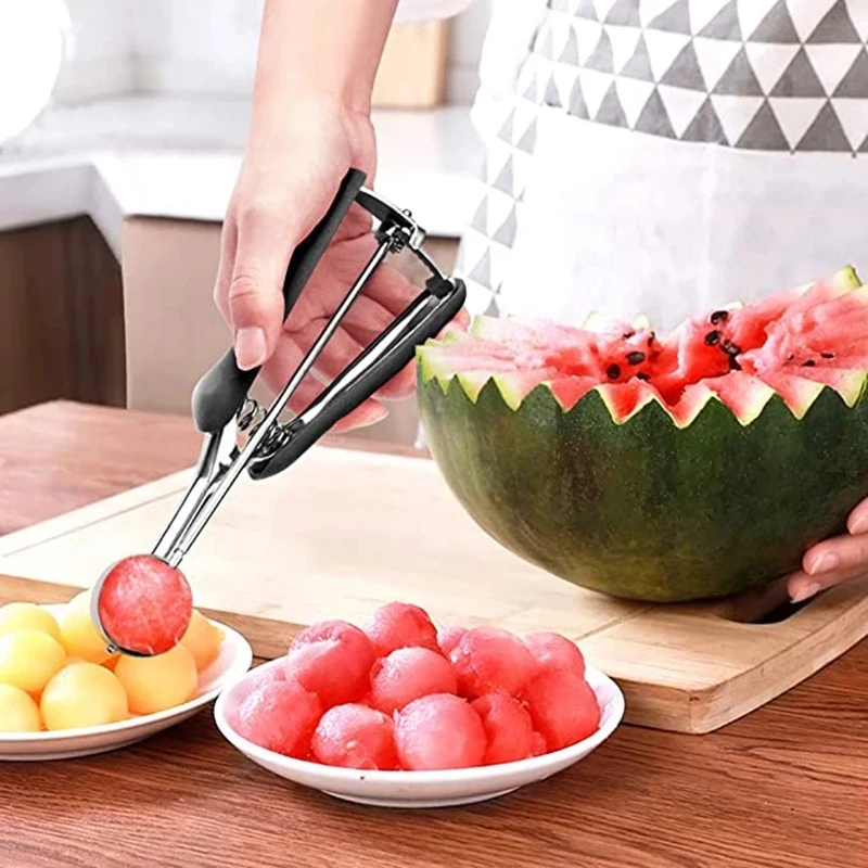 

Cookie Scoop Set Ice Cream Scoop 18/8 Stainless Steel with Anti Slip Rubber Grip Cookie Dough Scooper with Trigger Release