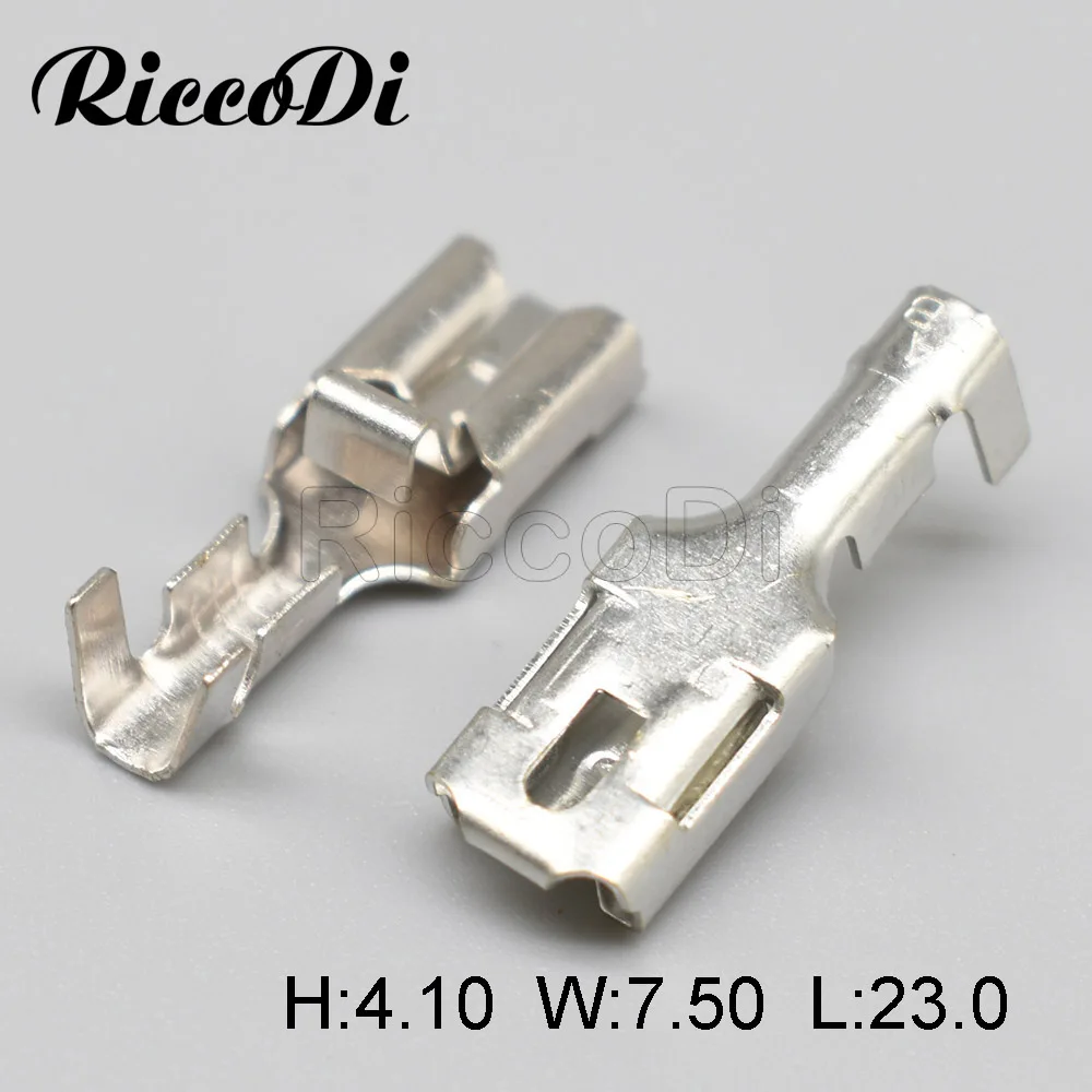 100Pcs Lot 6.3mm Brass Tinned Automotive Terminal Connector Female DJ624-D6.3B | Terminals