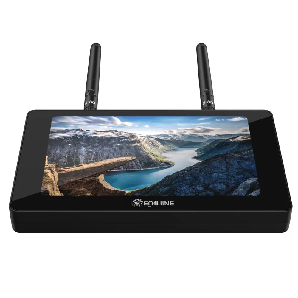 Eachine Moneagle 5 дюймов IPS 800x480 5,8 ГГц 40CH Diversity Receiver 1000Lux FPV Monitor HD Display для RC Drone Radio Controller On - Монитор FPV Eachine Moneagle 5 дюймов с IPS-экраном разрешением 800x480, приемником Diversity на 40 каналов, яркостью 1