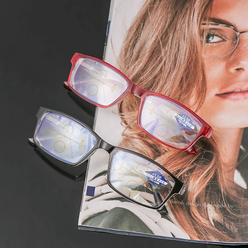 Новые унисекс прогрессивные Мультифокальные анти-голубые световые очки для