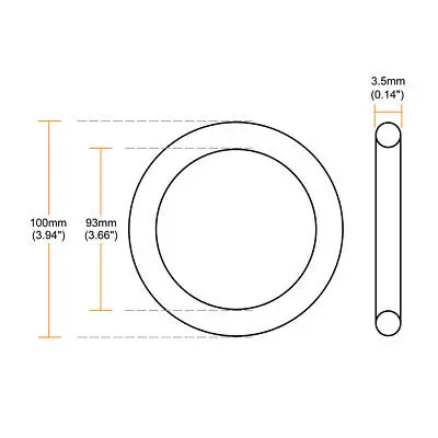 

1PC 100mm x 3.5mm Mechanical Fluorine Rubber O Ring Seal Gasket Washer