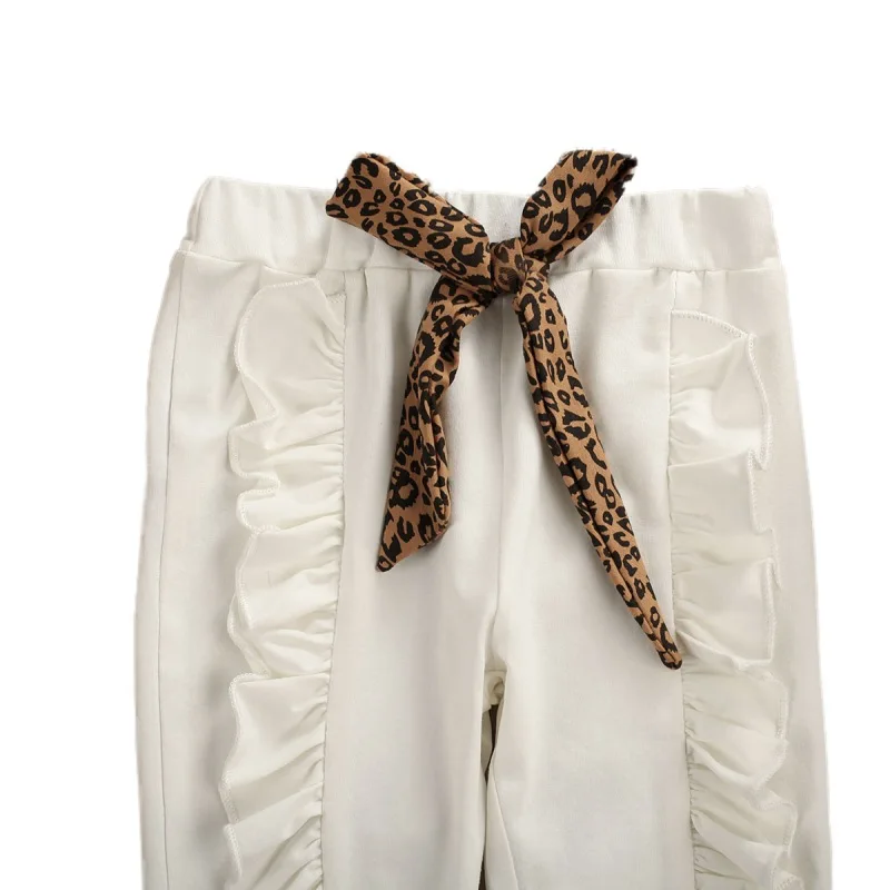 

3PCS/SET Autumn Baby Girl Clothes Casual Costume Long Sleeve Leopard Print Blouse Tops Pants Headband Set