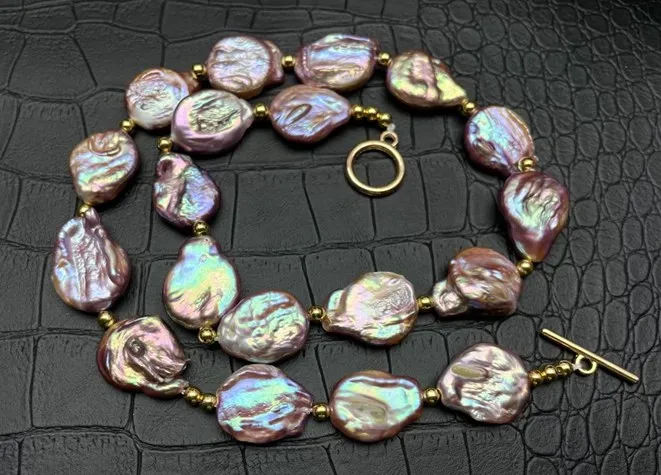 Пресноводный жемчуг Edasion реборн Кеши барокко белый/розово-фиолетовый Овальный/квадратный ожерелье 18 дюймов FPPJ Оптовая Продажа Природный подарок для женщин