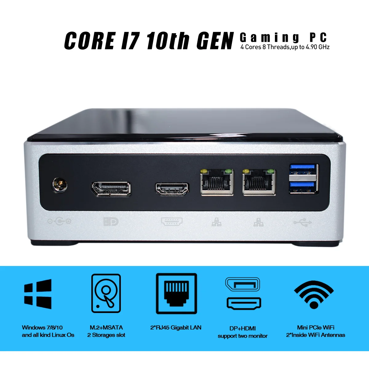 Мини-ПК 10-го поколения i7 10510U, 2 * DDR4 ОЗУ с вентилятором, компьютер i3 10110u m.2 SSD USB-C SD 4K HTPC i5 8259U DP HDMI Pci E Wi-Fi Мини-ПК 10-го поколения i7 10510U, 2 * DDR4 ОЗУ с вентилятором, компьютер i3 10110u m.2 SSD USB-C SD 4K HTPC i5 8259U DP HDMI Pci E Wi-Fi