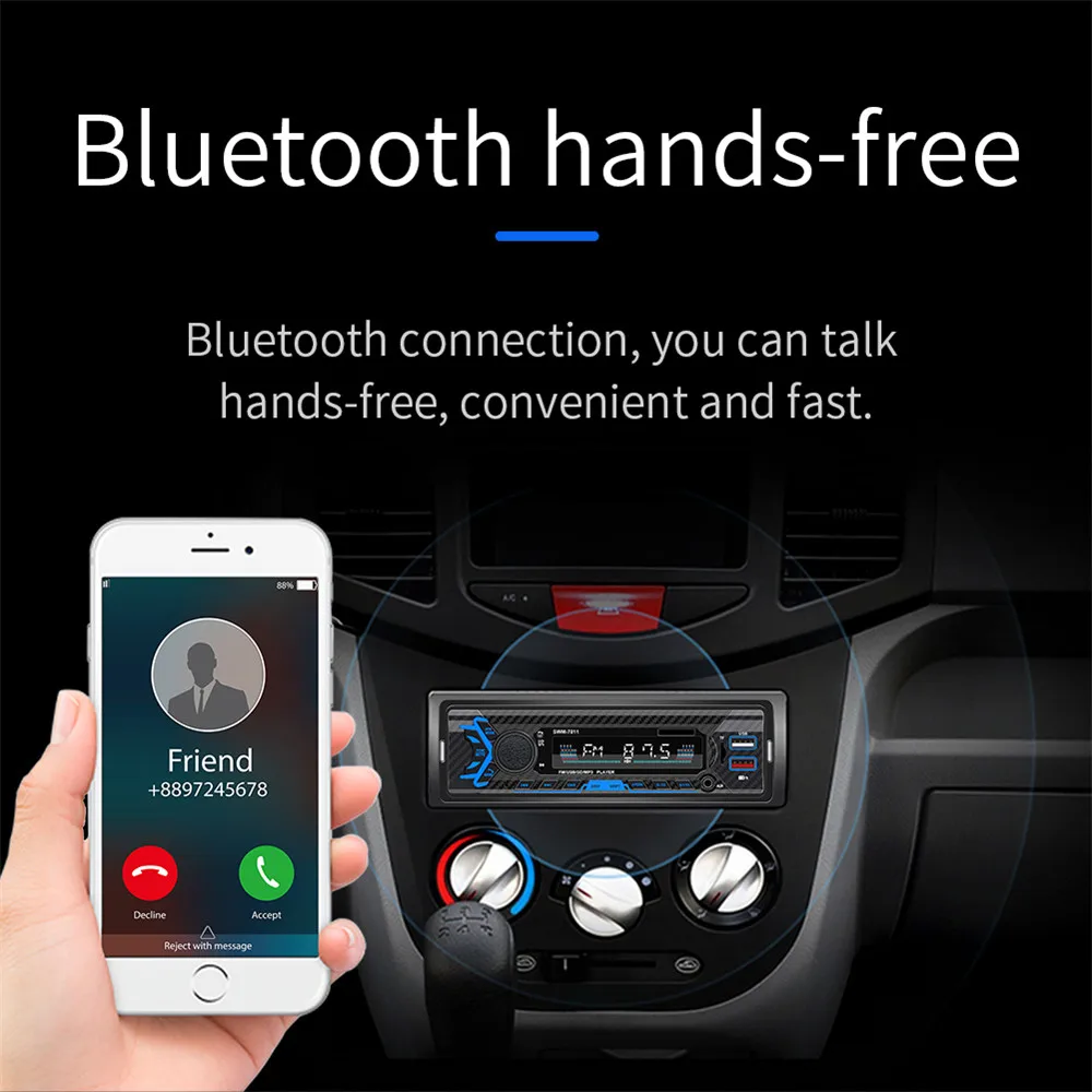 Оригинальный Автомобильный компактный MP3-плеер 12 В с Bluetooth многофункциональное