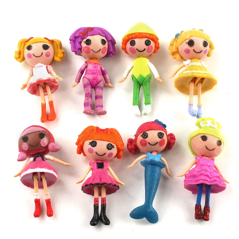 8 шт./компл. Мини Lalaloopsy фигурки из ПВХ куклы игрушка объемная пуговица глаза