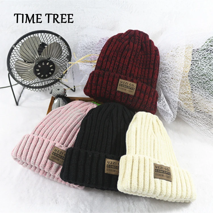TIME TREE/, шерстяная зимняя шапка с буквенным принтом для женщин и мужчин, плотные вязаные Мягкие Шапки, черные шапки, уличные Повседневные шапки и кепки для влюбленных