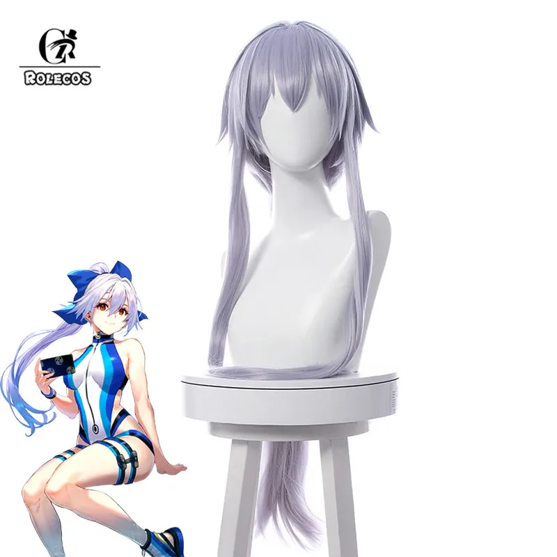 

ROLECOS Game FGO Tomoe Gozen Cosplay Wig Fate Tomoe Gozen Cosplay Wig Women Ponytail Long Headwear Heat Resistant Synthetic Hair