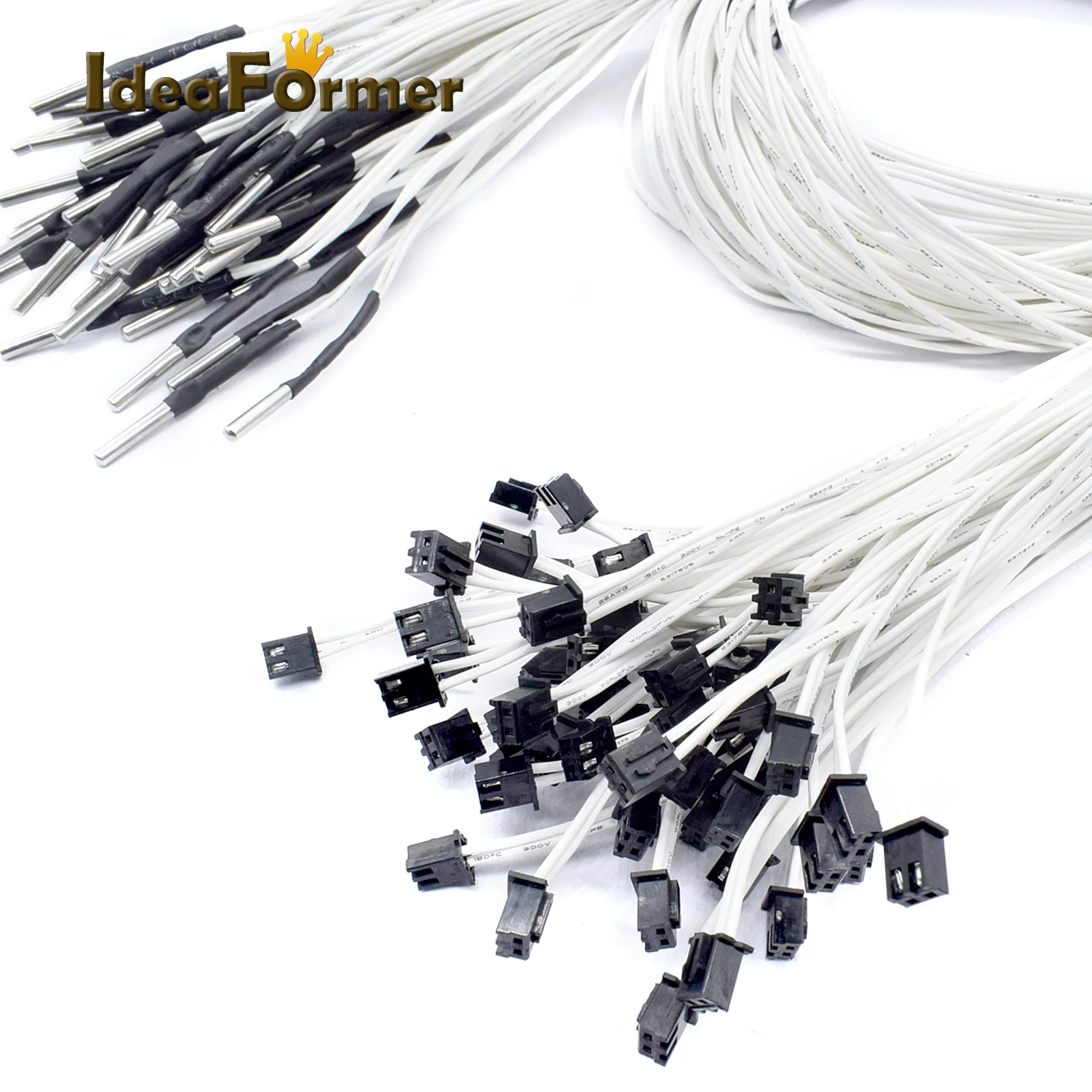 

Ideaformer 3D Printer Parts NTC 100K Thermister- with black terminal +100cm/200cm cable