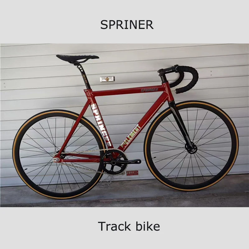 

Springer 7005 Track Bike Fixed Gear Bicycle Fixie Bicycle Single Speed Aluminum alloy frame WIth 700c Wheels Red Racing