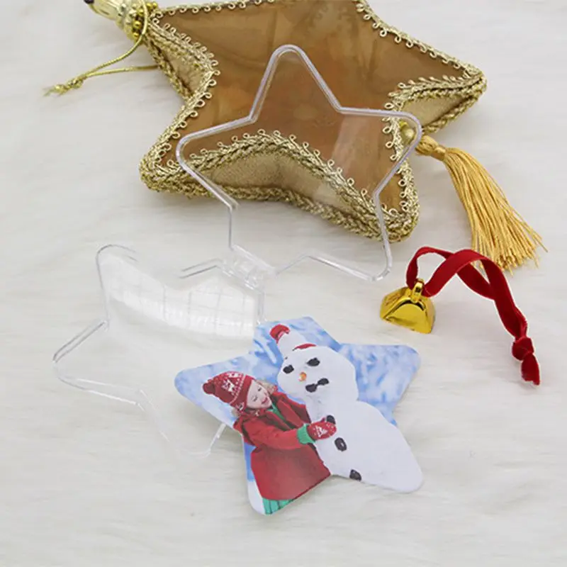 DIY Transparent Photo Frame Pendant Snowman Five-star Ball Xmas Tree Hanging Ornaments Christmas Decorations for Home New Year images - 6