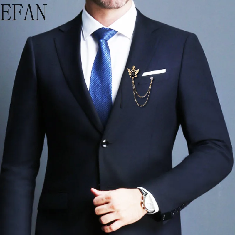 Мужская Брошь В Виде Короны и крыльев с кристаллами | Украшения аксессуары