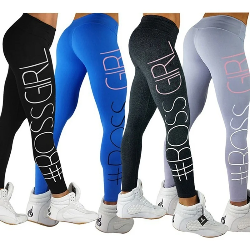 

Women's Pants Girls High Stretchy Lift Squat Tight Package Hip Letter Printing SkinnyRunning Trousers Sport Leggings