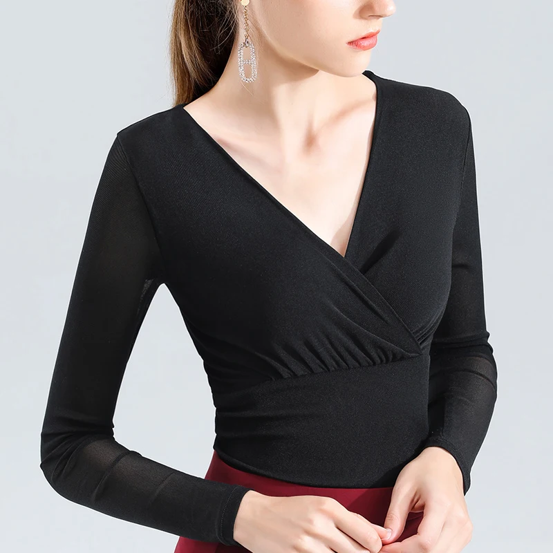 Женский костюм для латиноамериканских танцев осеннее платье-топ 4 цветов с