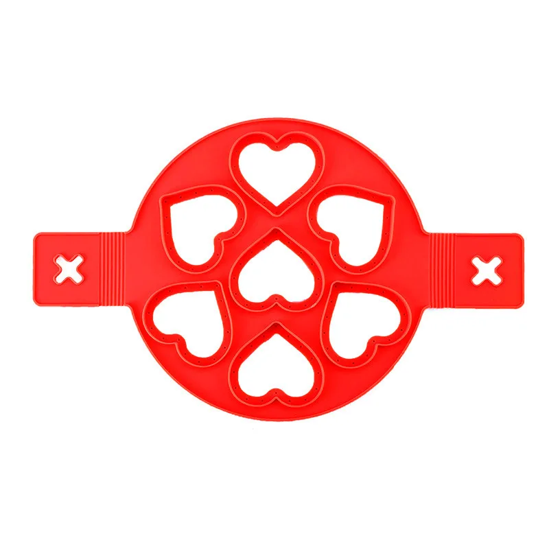 

Сделай сам, омлет в форме сердца, семь отверстий, форма для оладий, пористый оладий, кухонные принадлежности, силиконовая модель для выпечки ...