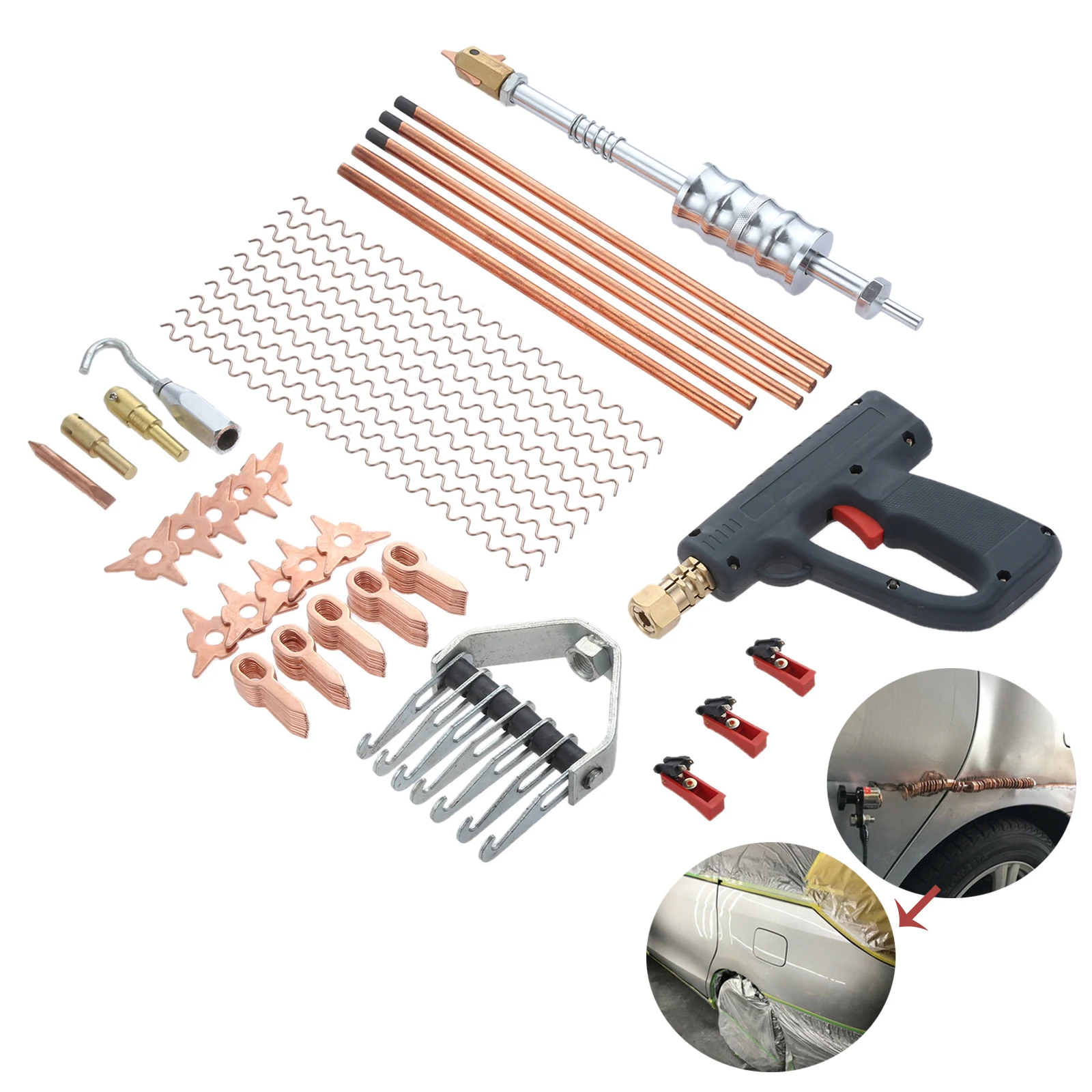 86 шт. Инструменты для ремонта кузова автомобиля Dent Puller kit точечная сварка