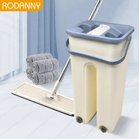 rodanny magic mop for cleaning free hand mop hands free squeeze mop with floor bucket flat mop drop shipping home kitchen tool