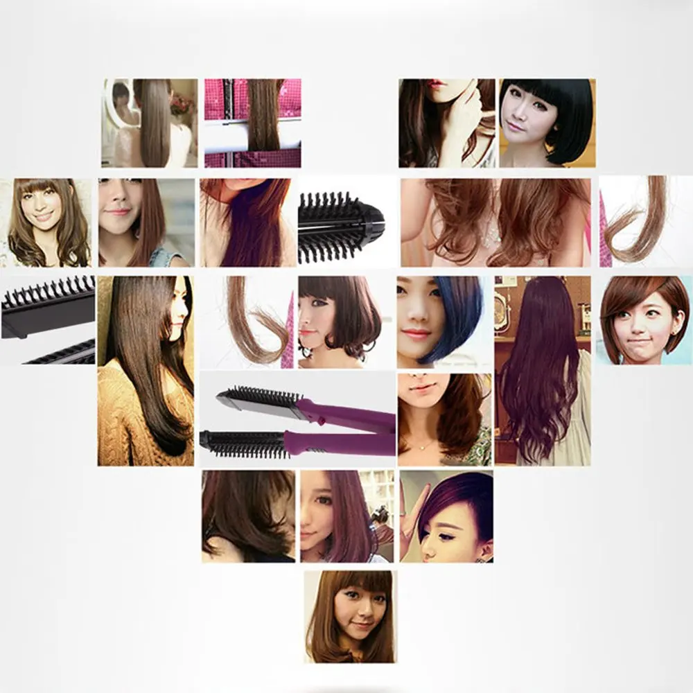 2 в 1 дорожный выпрямитель для волос и бигуди утюжок завивки с регулируемой