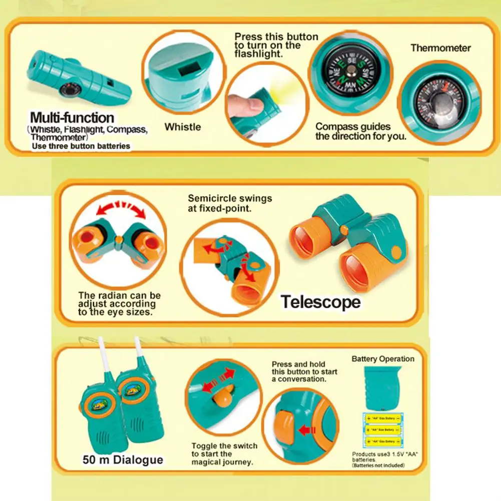 Ролевые игры Набор из 7 предметов с палаткой для детей в возрасте от 3 до 9