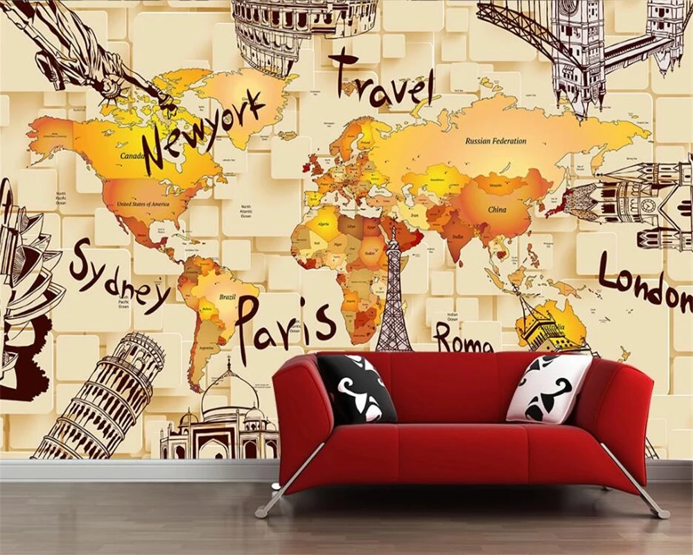 Wellyu индивидуальные большие картины модное обустройство дома 3D стерео винтажная