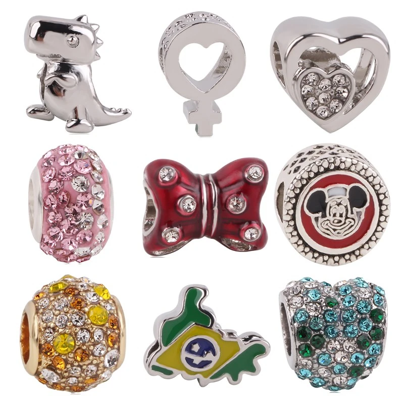 Подходят оригинальные бусы Пандора браслет для женщин Шарм DIY новый динозавр