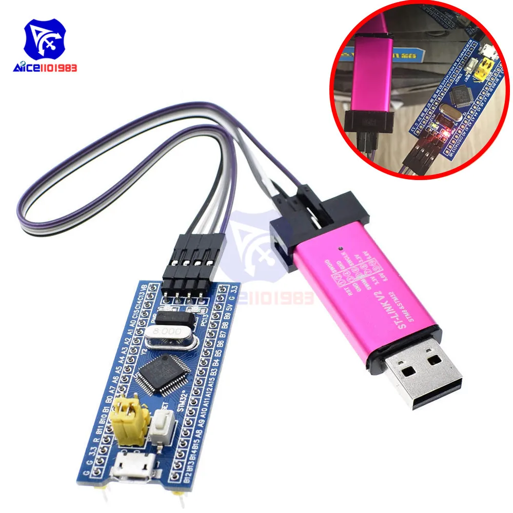 STM32F103C8T6 ARM STM32 Минимальная плата развития системы ST-Link V2 STM8 STM32 Эмулятор загрузчика программист модуль для Arduino
