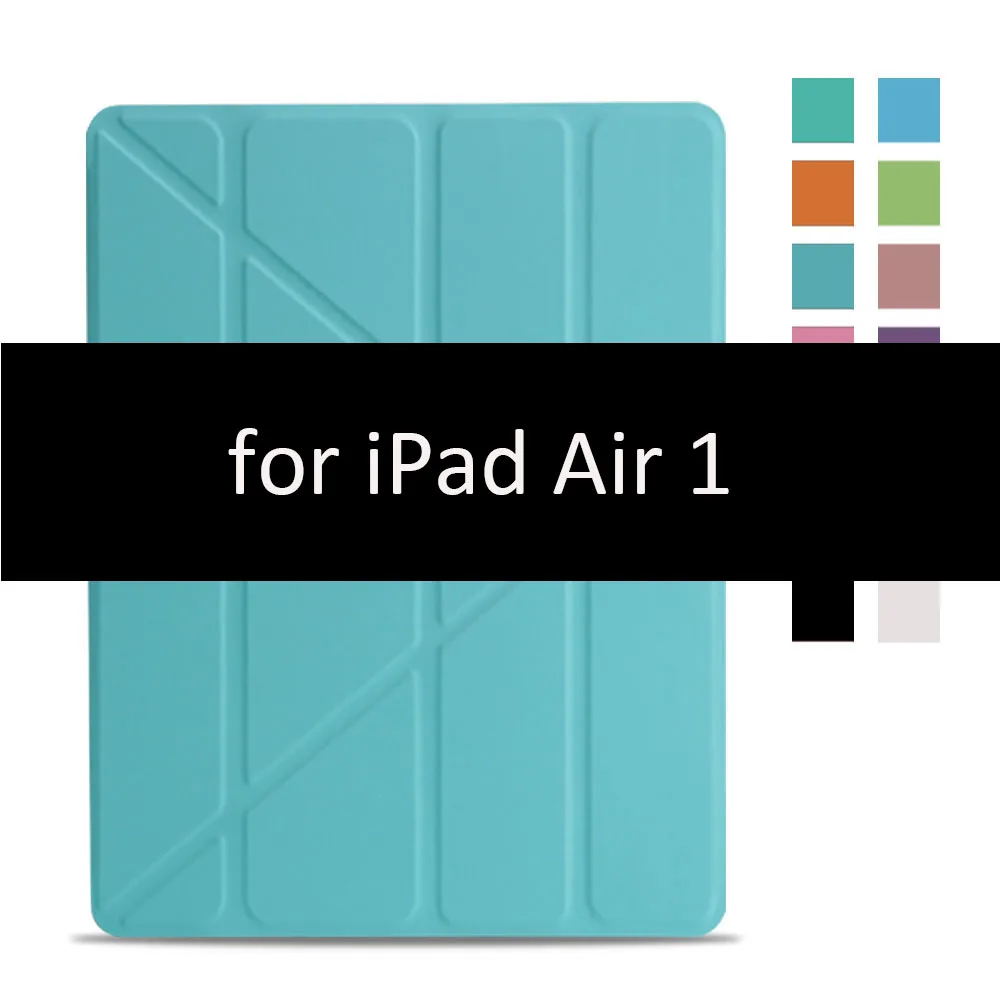 Blue2-1 Чехол для iPad Air 2 1, чехол, из искусственной кожи и ультратонкая задняя крышка из поликарбоната, умный чехол, Магнитный чехол для iPad air 2, A1566, A1567, откидная подставка - Цвет: Blue2-1