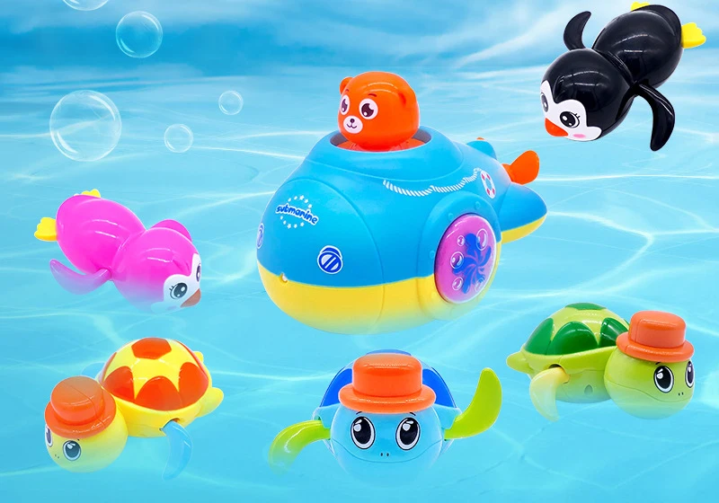 Милые водные игрушки с героями мультфильмов морские животные Черепаха классические детские плавающие Черепашки заводные на цепочке детские пляжные игрушки для ванной