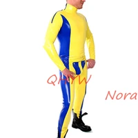 sexy exotic sexy handmade customize men male latex catsuit with socks zentai cekc fetish bodysuits flat codpiece front zip