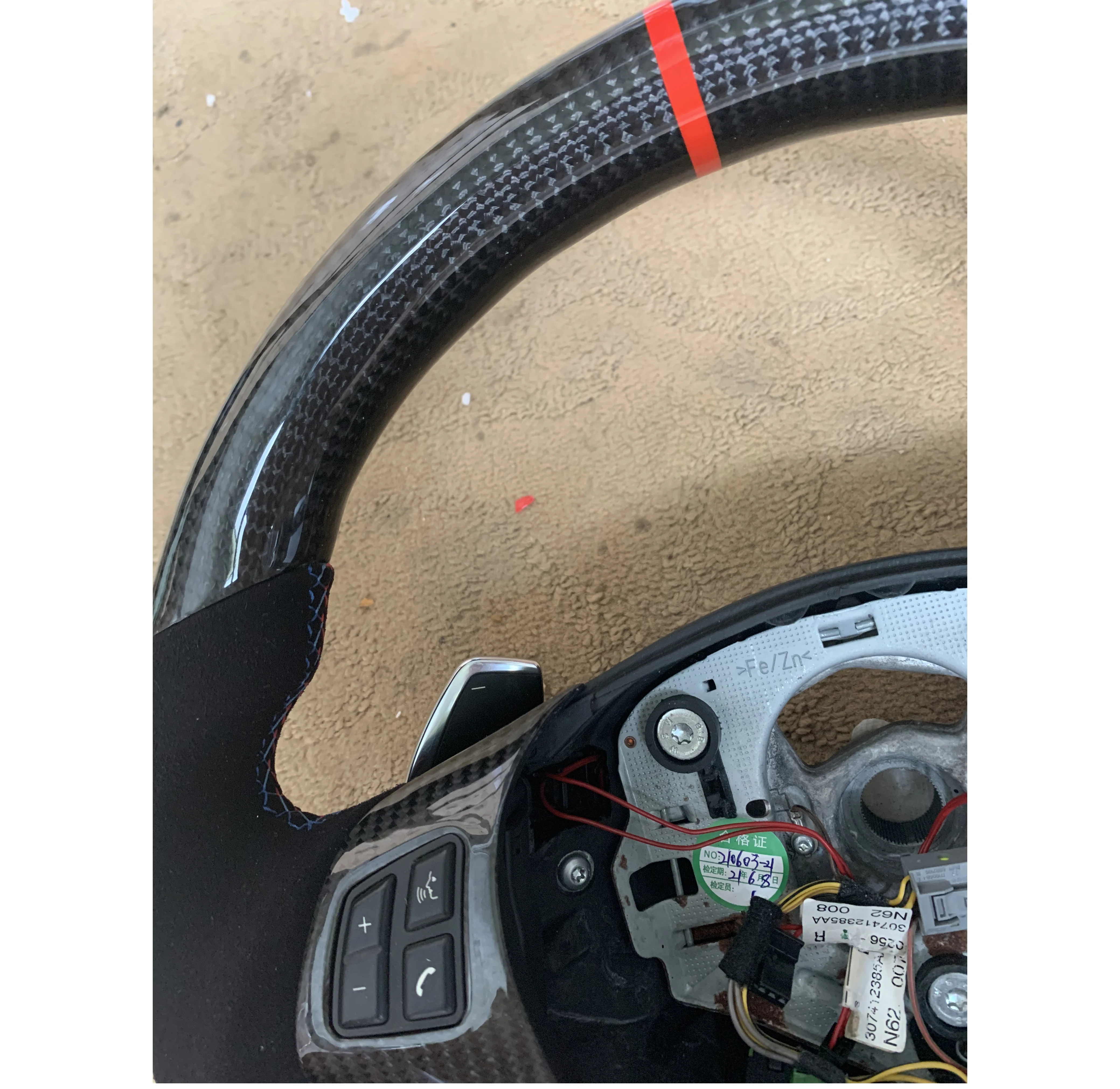

Replacement Real Carbon Fiber Steering Wheel with Leather for BMW E90 E91 E92 E93 with paddle shifter 3 Series 2004-2013
