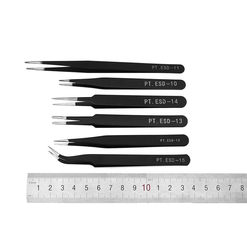 6 шт./компл. пинцет Инструмент от электростатического разряда 10 15 безопасный Анти