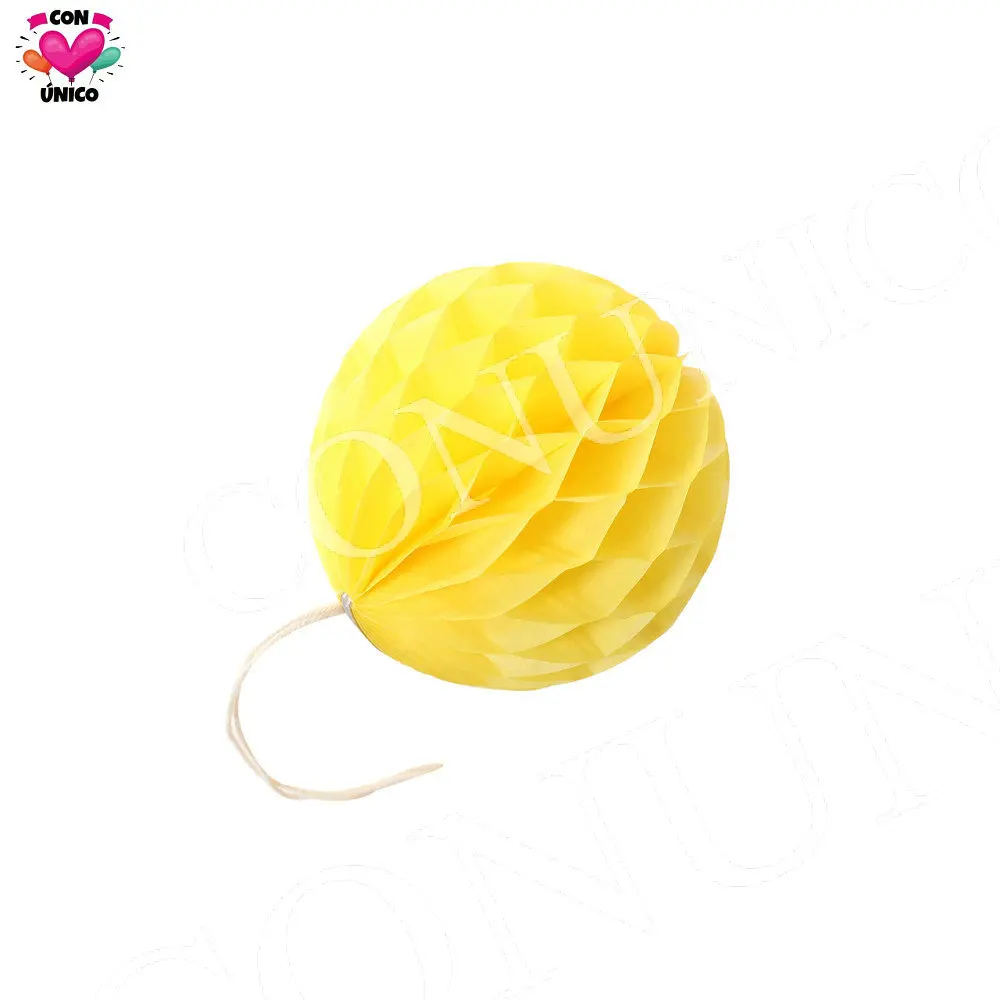 Праздничное украшение Conunico желтые подвесные сотовые шарики кисточки фонари из