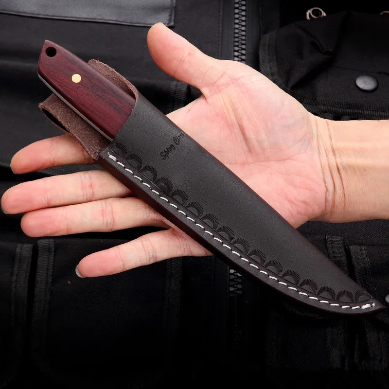 HS Tools 440C стальной уличный Заостренный нож с фиксированным лезвием Ручка из